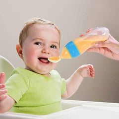 Silicone Baby Spoon Squeezing Feeding Bottle Feeder