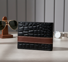 Men’s Croc-Texture Cow Leather Wallet