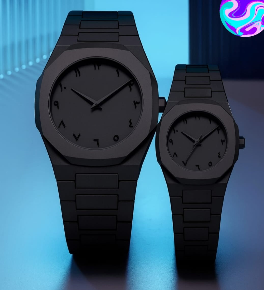 Black Aura Couple Watch-without box